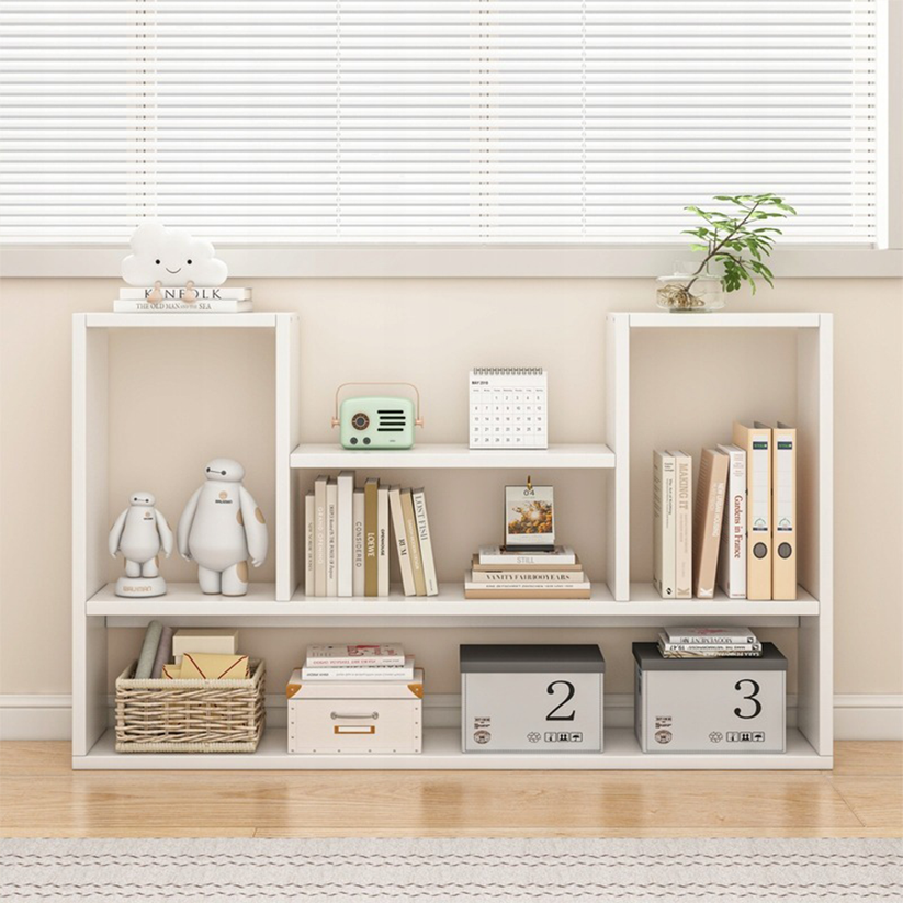 Scaffale per libri bianco, ideale per spazi ridotti, con misure 100x16x60 cm.
