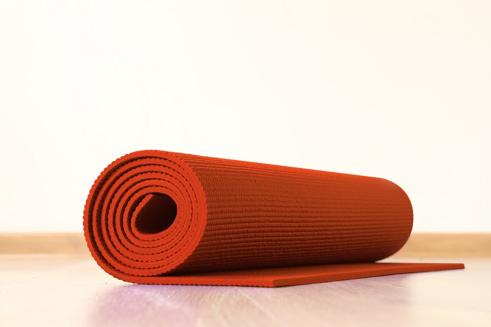 Tappetino Yoga Fitness Ginnastica Tappeto Palestra Antiscivolo Arrotolabile 61 x 173 Cm  - Arancio