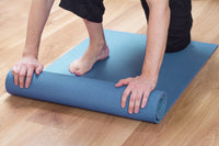 Tappetino Yoga Fitness Ginnastica Tappeto Palestra Antiscivolo Arrotolabile 61 x 173 Cm  - Azzurro