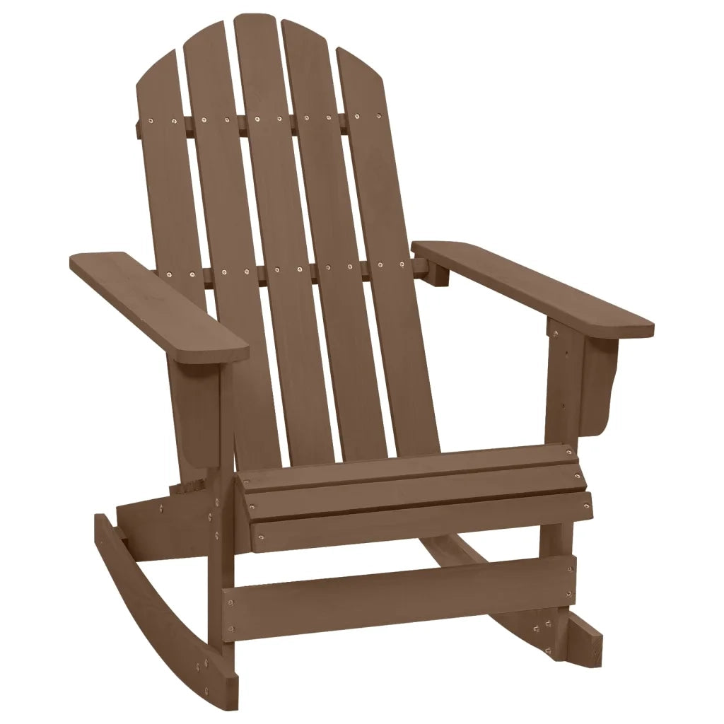 Sedia a Dondolo da Giardino in Legno Marrone