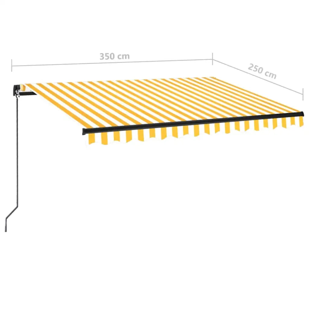 Tenda da Sole Retrattile Manuale 350x250 cm Gialla e Bianca 3069078