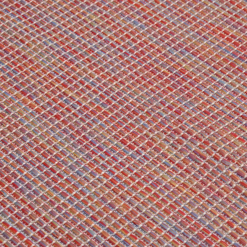 Tappeto da Esterni a Tessitura Piatta 100x200 cm Rosso 340822