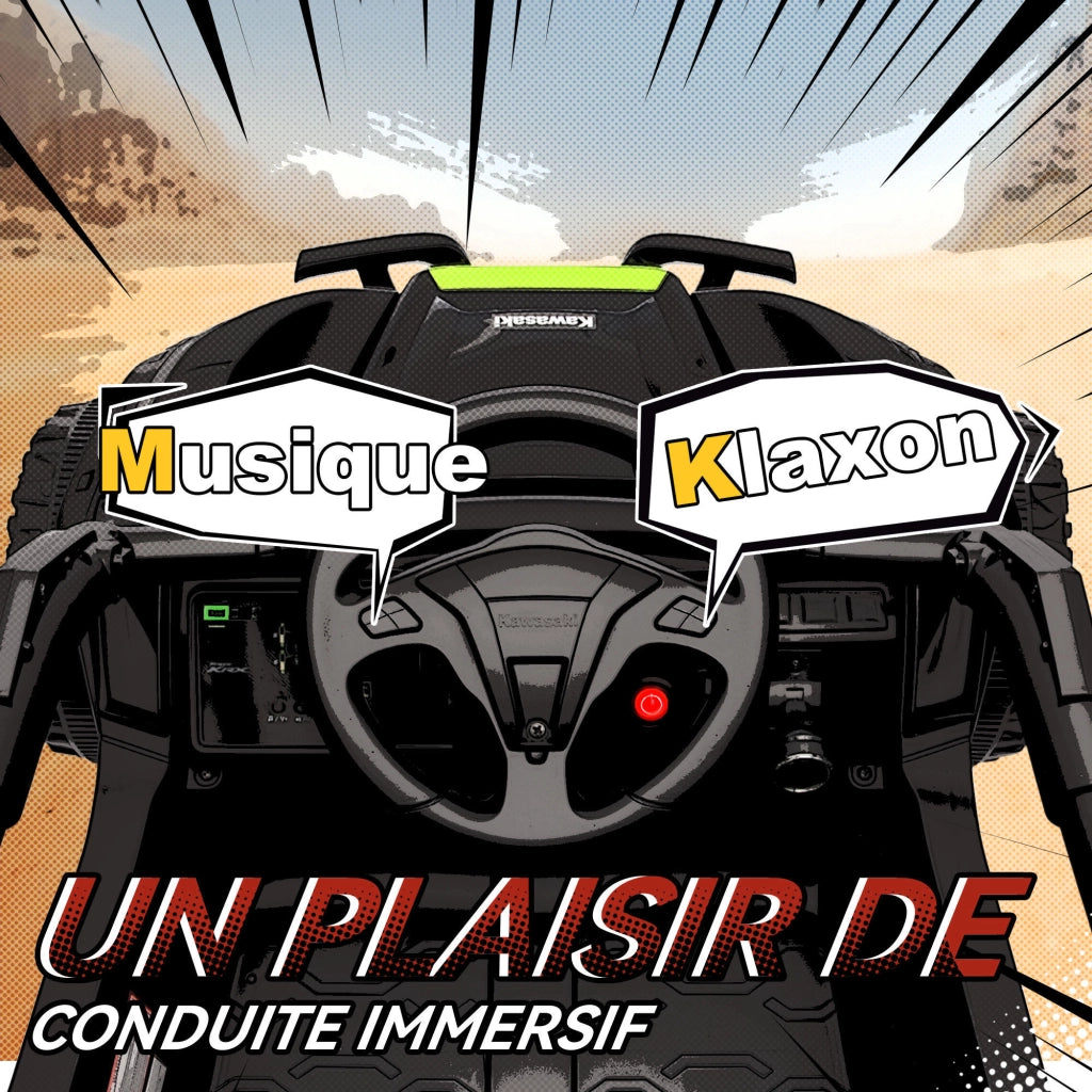 Veicolo elettrico per bambini UTV KAWASAKI TERYX KRX 1000 ¨C zephmum ¨C 100x64x56 cm nero