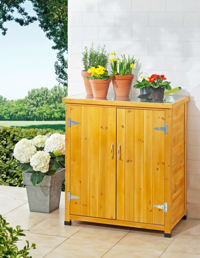 piccolo giardino e capanno degli attrezzi