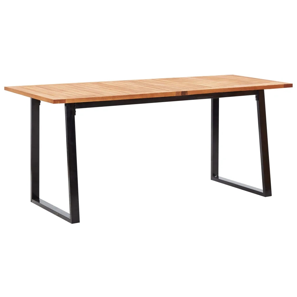 Set da Pranzo da Giardino 7 pz Nero in Polyrattan e Acacia 46006