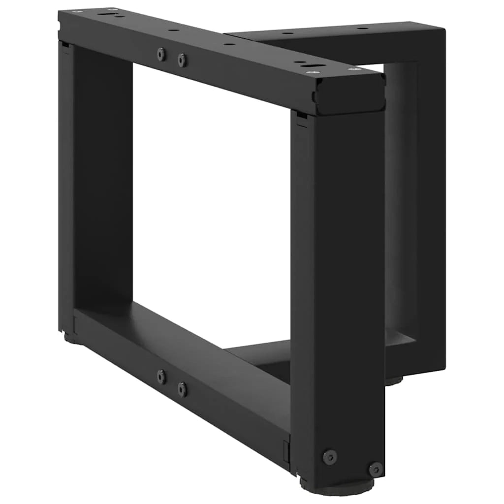 Set di 2 gambe regolabili a forma di T per tavolino da caffè 50 x 25 x 30 cm robuste design moderno acciaio nero 02_0057278