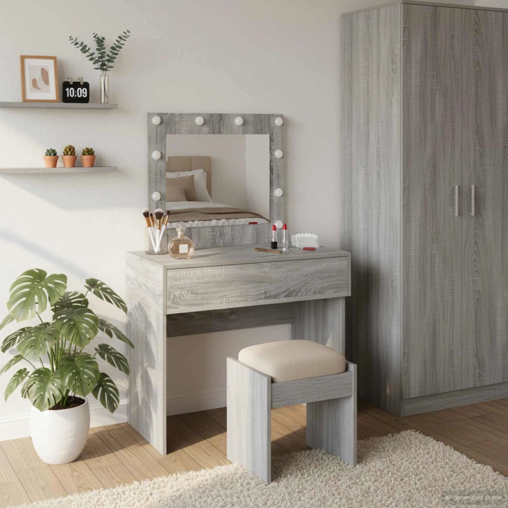 Tavolo da Trucco Grigio 83 x 40 x 70 cm Legno ingegnerizzato 865231