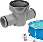 Connettore per piscine T-stile 1,5" - 1,25" - 3 viti - O-ring - plastica - ottimale circolazione dell'acqua