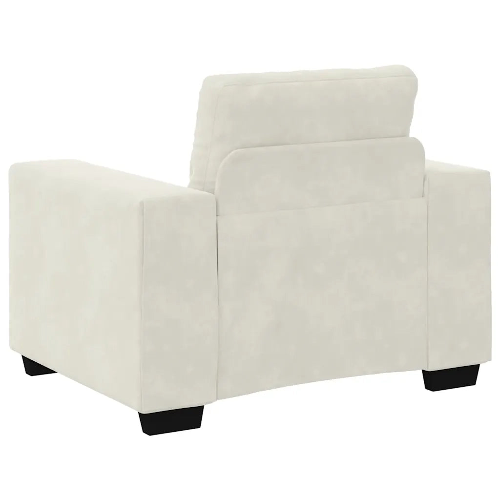 Divano Sedia Crema 100x78x80 cm Velluto 4105106