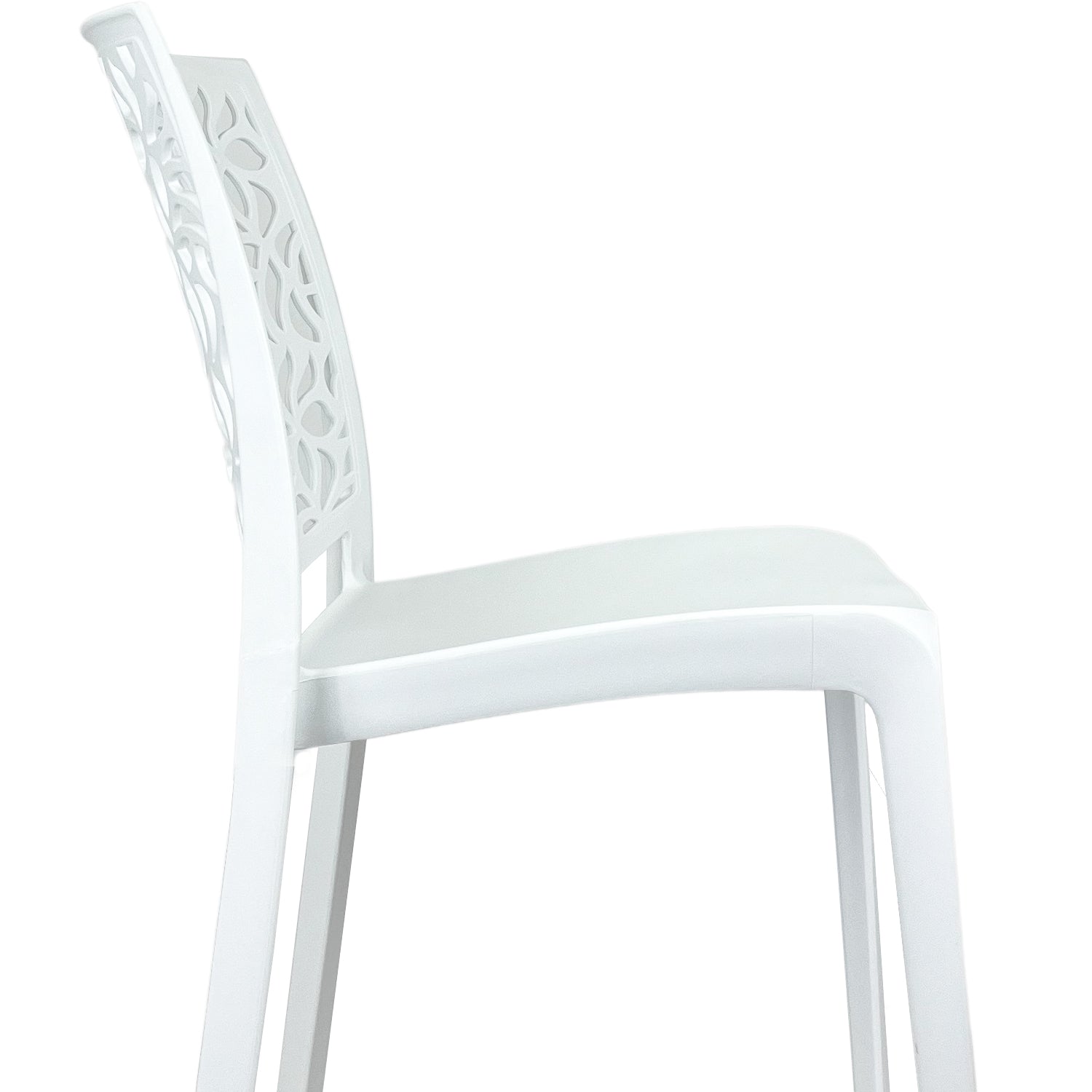 Marvin Sedia Da Interno Esterno Stone In Polipropilene Giardino Impilabile Di Design Sedie Moderne Per Cu Bianco/4 Sedie