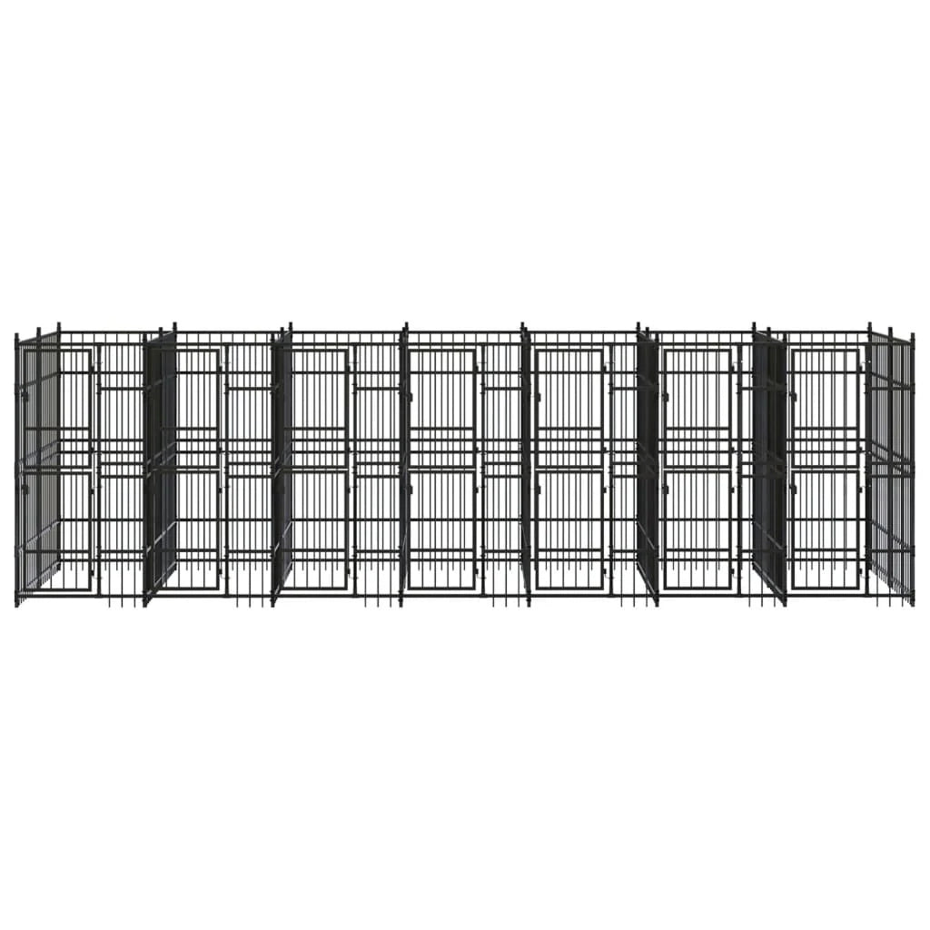 Cuccia/gabbia/recinto/zaino per cani da esterno acciaio 12,9 m² nero 02_0041786