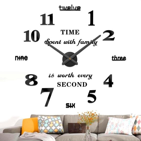 Oro Moderno Muto DIY Grande Orologio da Parete Sticker 3D Decorazione per la Casa Regalo