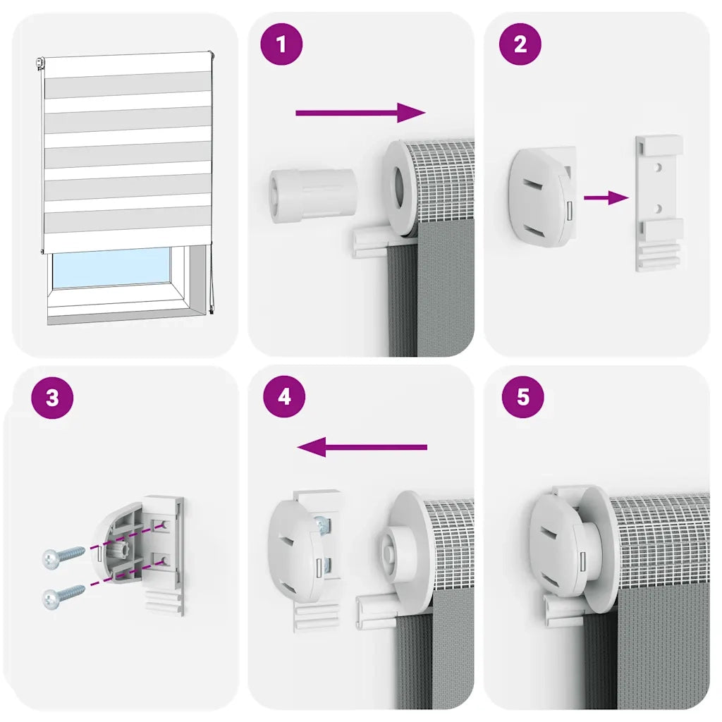 Tenda a Rullo Zebra Larghezza Tessuto 145,9 cm Poliestere 4014817