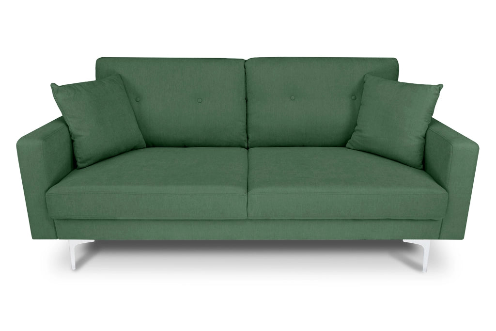 Divano 3 posti in tessuto vellutato verde abete piedi in metallo - Chloe - DI-CH38FBC-PM