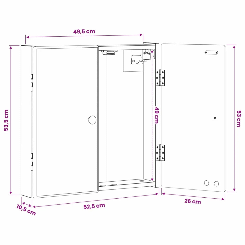 Armadio per Dartboard BREDA Rovere Fumo 52,5 x 10,5 x 53,5 cm 897550