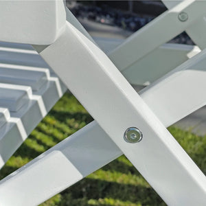 Panca da giardino con tavolo in legno di acacia, laccato bianco 3 volte