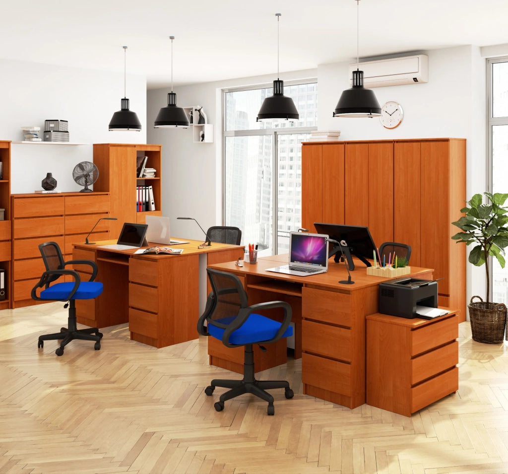 Scrivania per computer AKORD A11 Ontano 135 cm 6 cassetti 135x50x77 cm