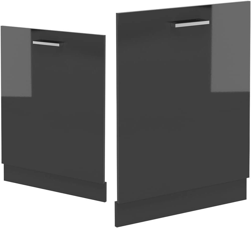 Pannello frontale della lavastoviglie R-Line, Antracite lucido, 60 cm senza piano di lavoro, per la libera combinazione all'interno di sistemi cucina modulari