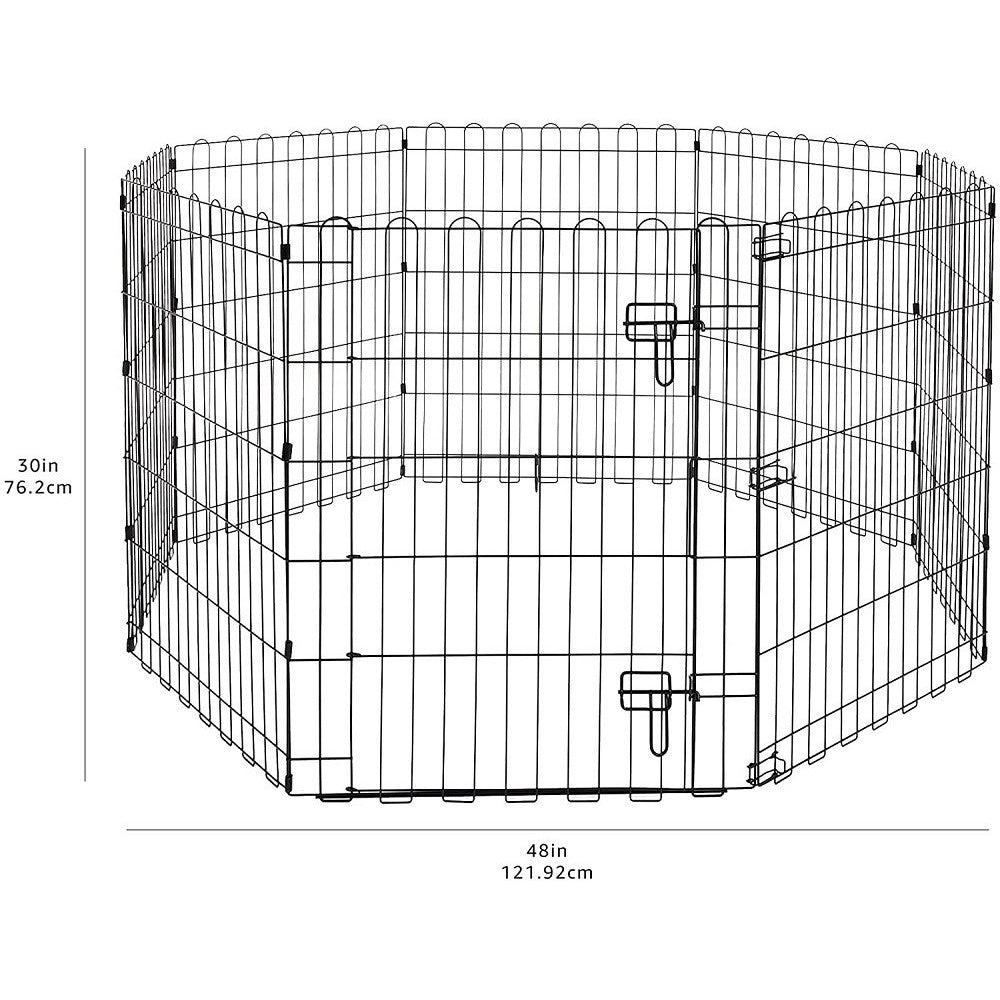 Trade Shop - Recinzione In Metallo Per Cani Pieghevole Per Esercizio 152,4 X 152,4 X 76,2 Cm -