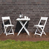 Set da balcone, set da bistrot, tavolo con 2 sedie, bianco