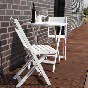 Set da balcone, set da bistrot, tavolo con 2 sedie, bianco