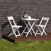 Set da balcone, set da bistrot, tavolo con 2 sedie, bianco