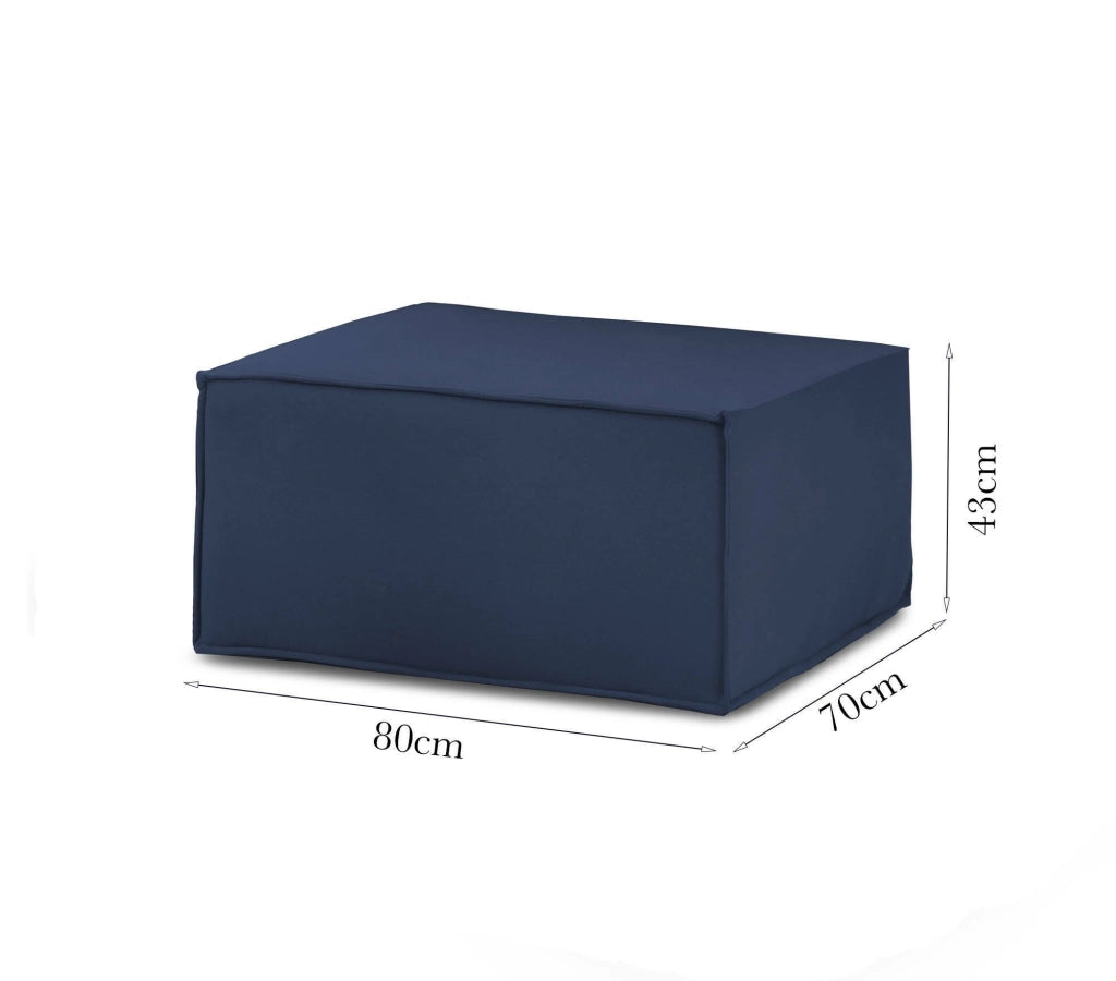 Pouf Avolasca, Pouf da salotto, 100% Made in Italy, Poltroncina relax in tessuto imbottito, Cm 80x70h43, Blu