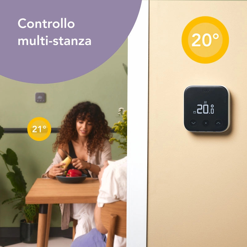 Tado Termostato Intelligente Cablato X kit di base. Controllo della temperatura. Wi-fi. Matter. Assistenti vocali google e alexa