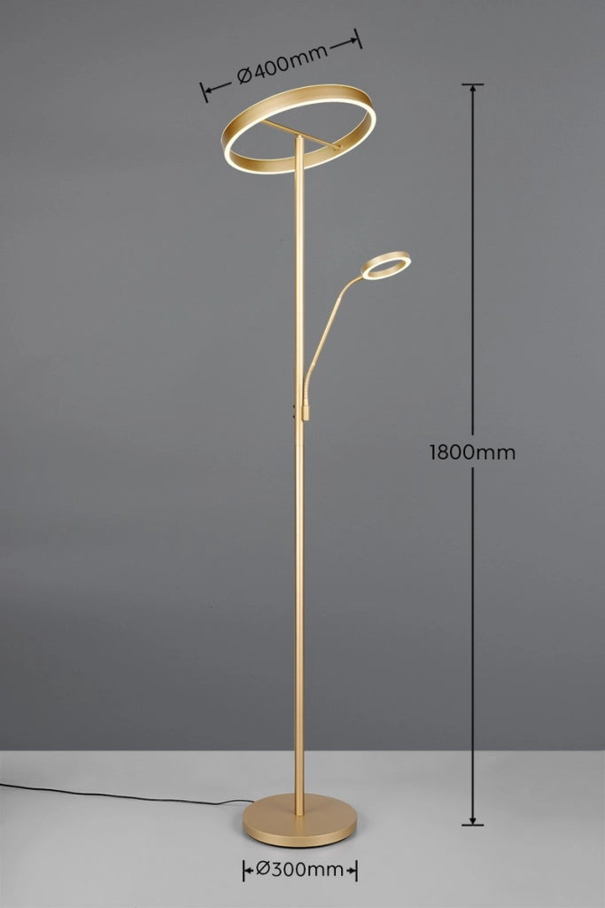 Lampada da terra Willis oro 39W LED CCT 180cm Trio