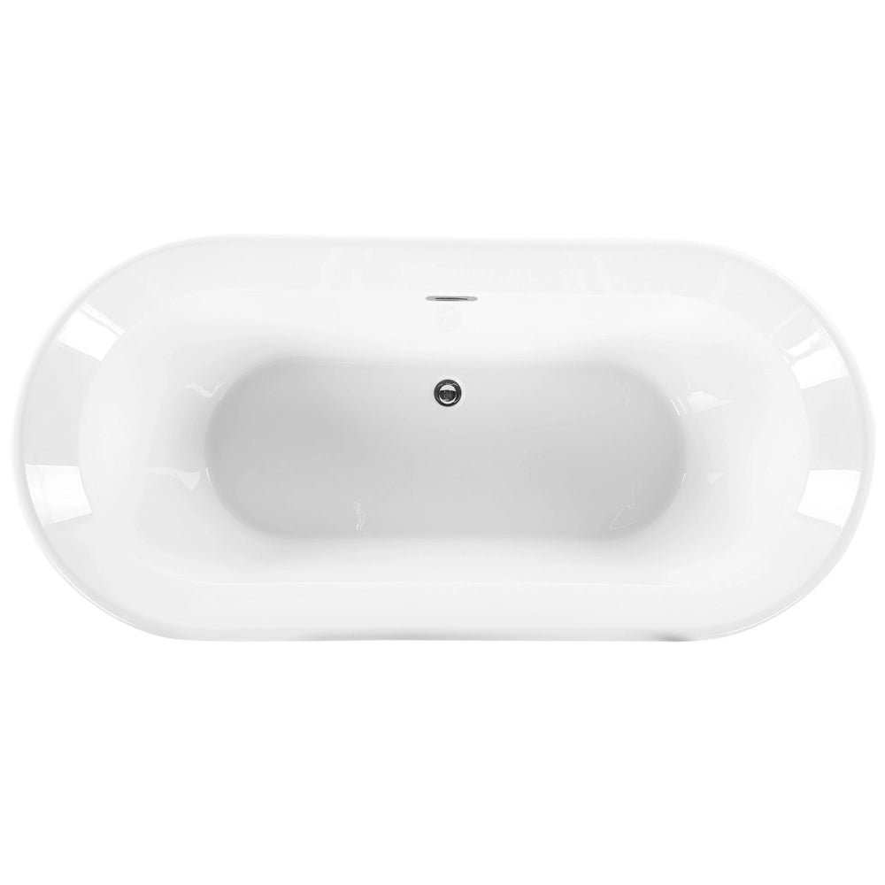 Vasca da bagno freestanding bianco sanitario ovale in acrilico singolo 170 x 80 cm dal design moderno