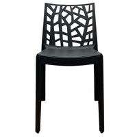 Sedia In Polipropilene Da Interno Esterno Giardino Impilabile Design Sedie Resistenti Moderne Per Terrazzo  Nero/4 Sedie