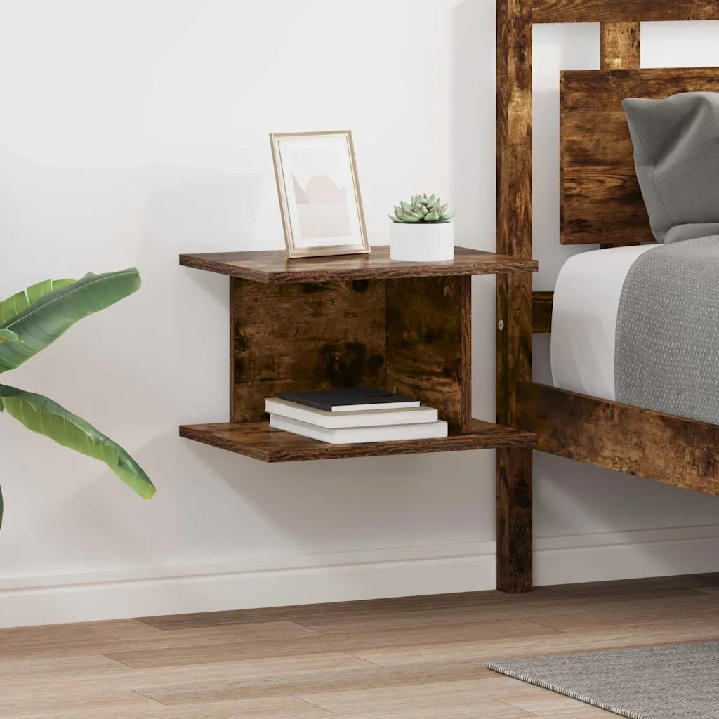 Comodino 2 pcs Rovere fumé 40 x 30 x 25 cm Legno multistrato
