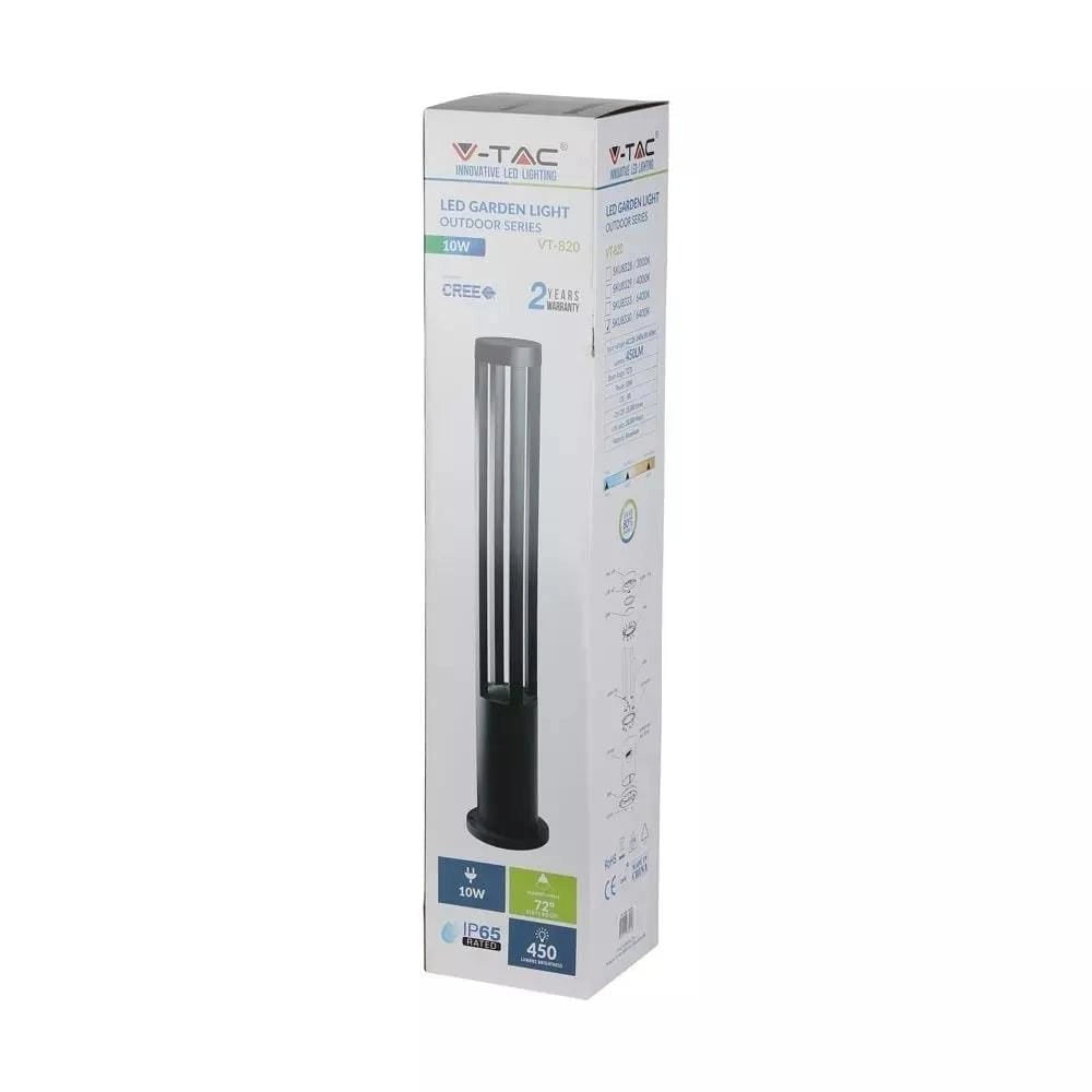 Paletto giardino LED 10W V-TAC IP65 grigio 80cm 3000K