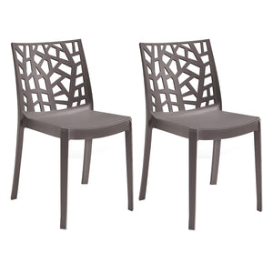 Sedia In Polipropilene Da Interno Esterno Giardino Impilabile Design Sedie Resistenti Moderne Per Terraz Tortora/2 Sedie