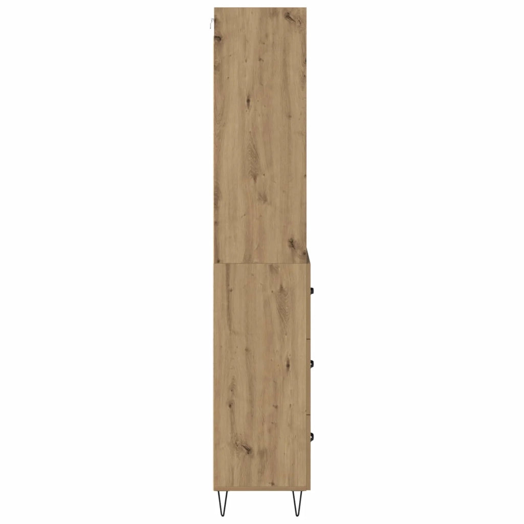 Credenza con Cassetto-Buffet-Armadio da cucina Rovere artigianale 69,5 x 34 x 180 cm 163104