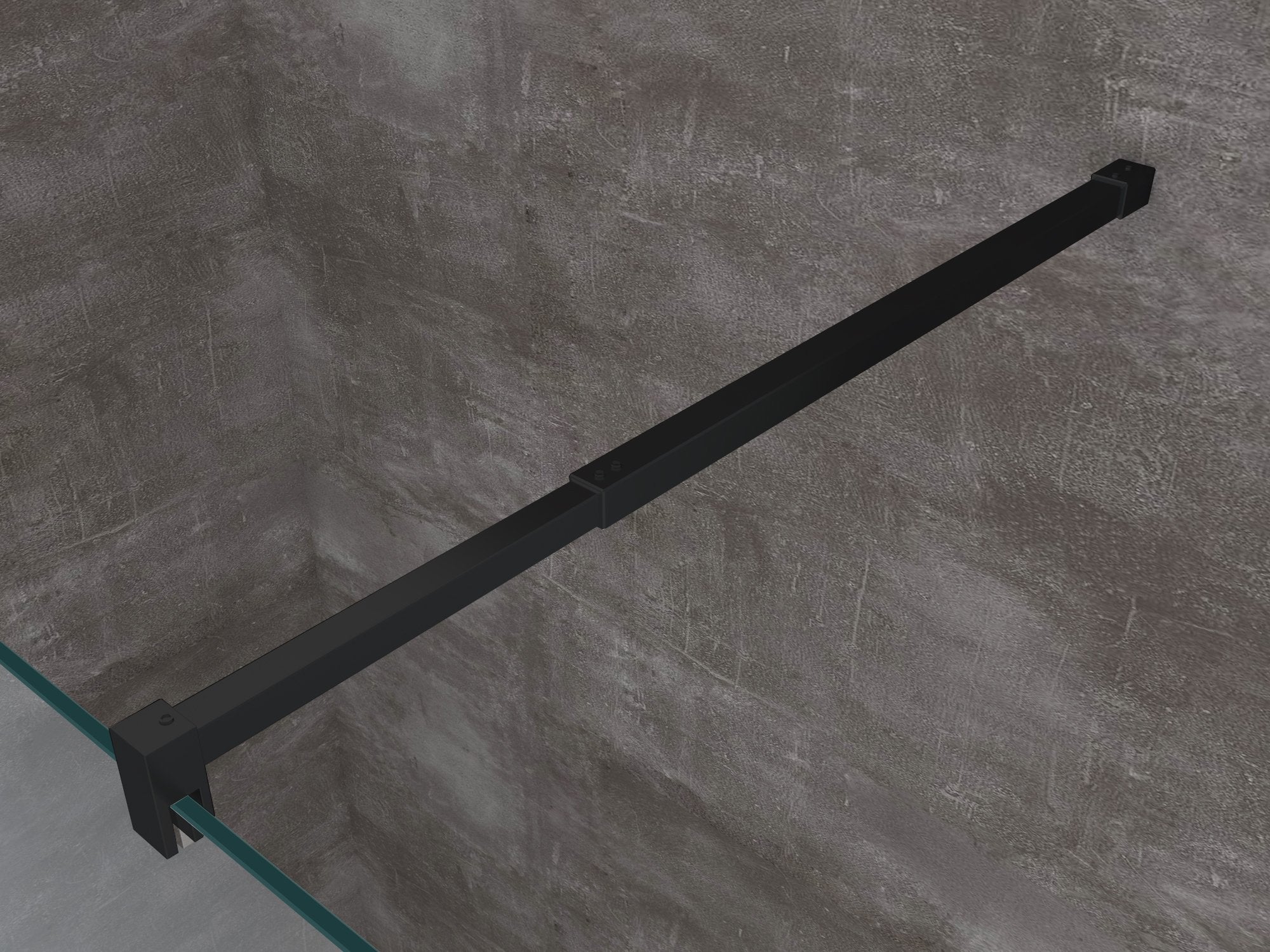 Moderna Parete Doccia Walk-in 8mm con telaio e braccio Nero, Easy-Clean H 200 cm - 78-80