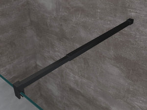 Parete Doccia Angolare walk-in h 200 vetro 8MM trasparente Telaio Nero con Accessori - 75X120 REVERSIBILE