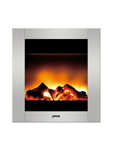 Zephir - Caminetto Elettrico a Muro Silver 1200W - ZEP ZFP301
