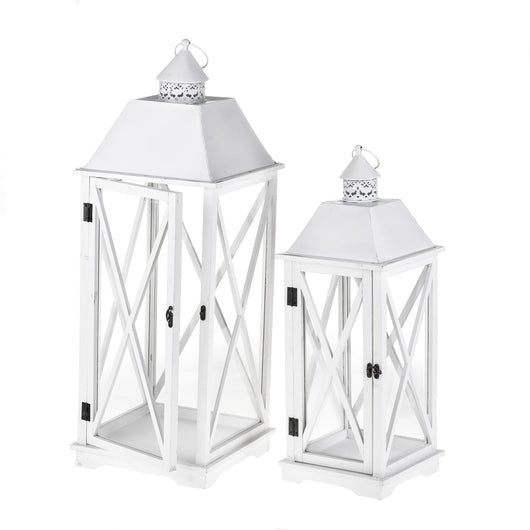 Set 2 Lanterna in Legno H 80 cm