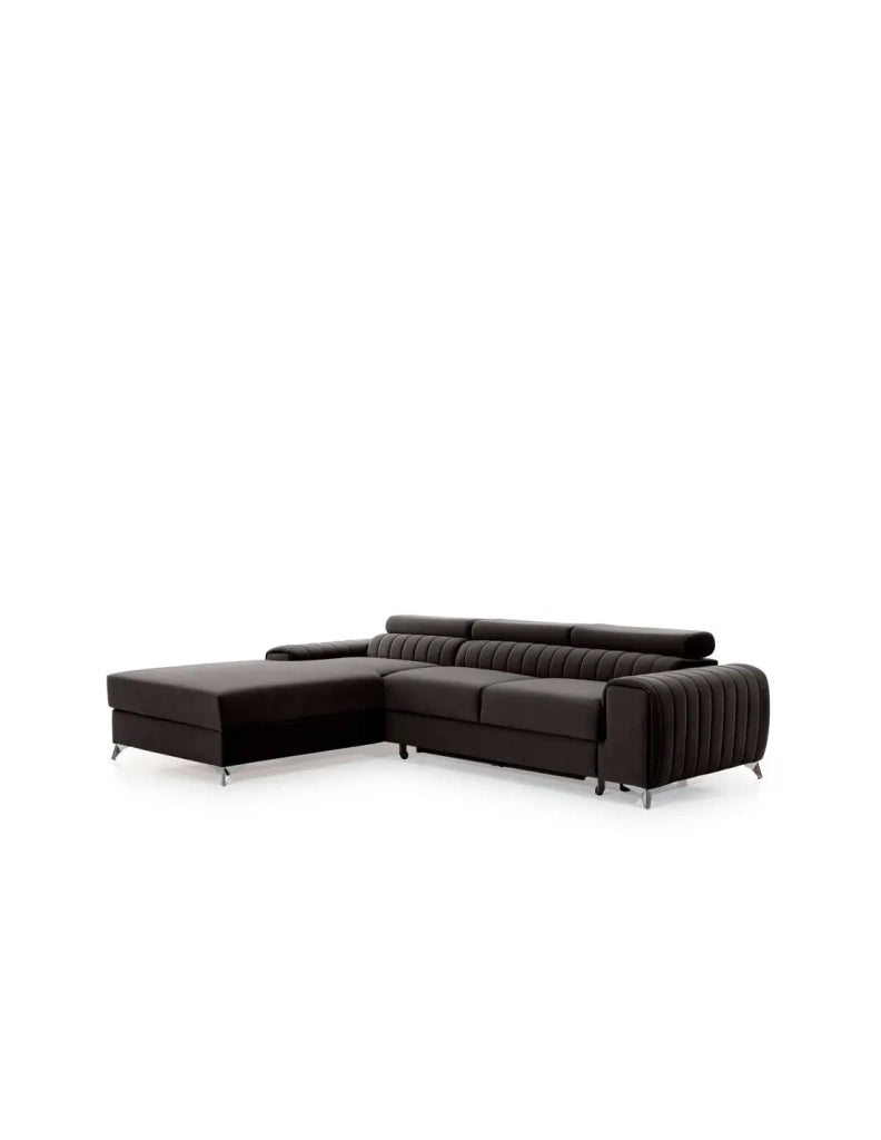 Divano ad angolo sinistro Grigio scuro convertibile 3 posti JAYSON design contemporaneo