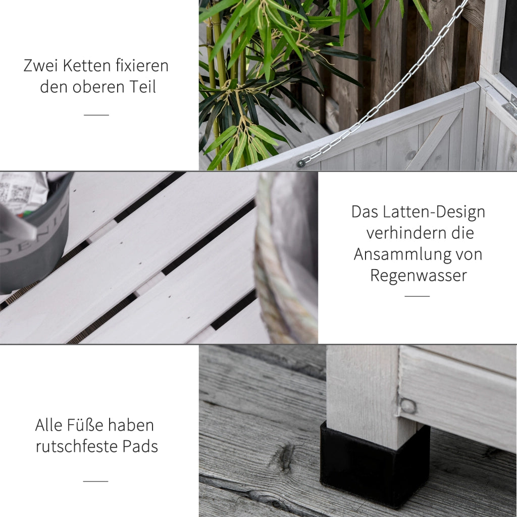 Cassa da giardino ¨C zephmum ¨C grigio, legno di abete, 127x56x60 cm
