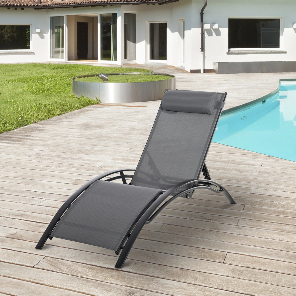 Poltrona reclinabile in alluminio ¨C zephmum ¨C 171x64x82 cm grigio