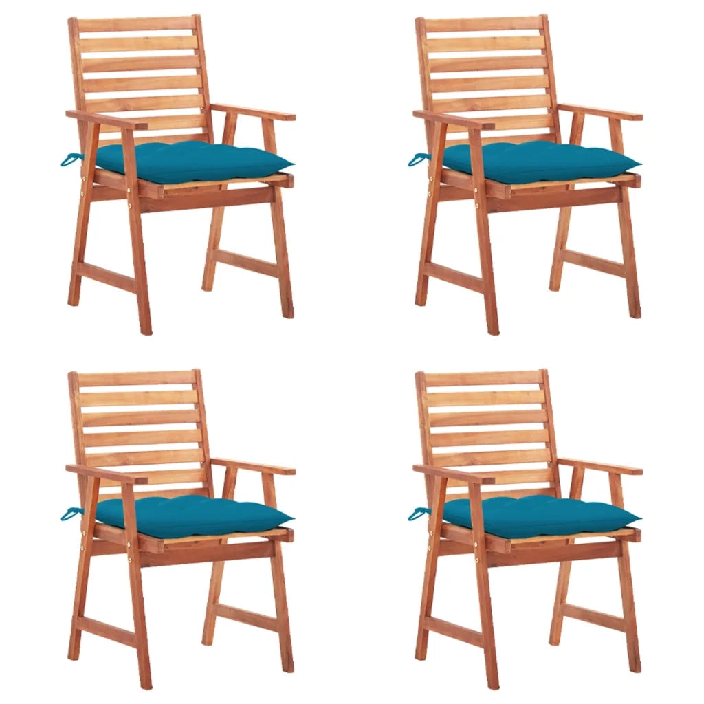 Sedie da Pranzo da Esterni con Cuscini 4 pz Massello di Acacia cod mxl 8571