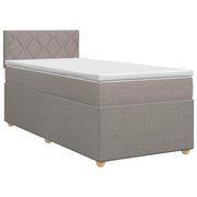 Letto box spring con materasso Tortora 90 x 190 cm Tessuto 3450857
