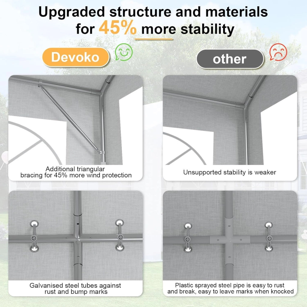 Tendone per Feste 4x6,Gazebo Esterno Resistente UV 50+,Gazebo da Giardino,Tendone da Esterno per Matrimoni, Feste, Raduni, Riunioni in Giardino,Bianco