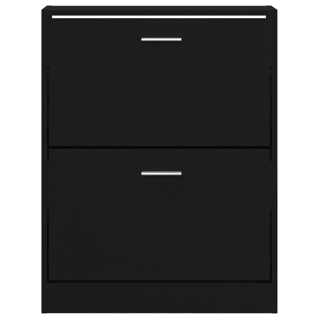 Scarpiera mobile contenitore per scarpe mobile per ingresso/corridoio/soggiorno 59 x 17 x 81 cm legno ingegnerizzato nero 02_0021985