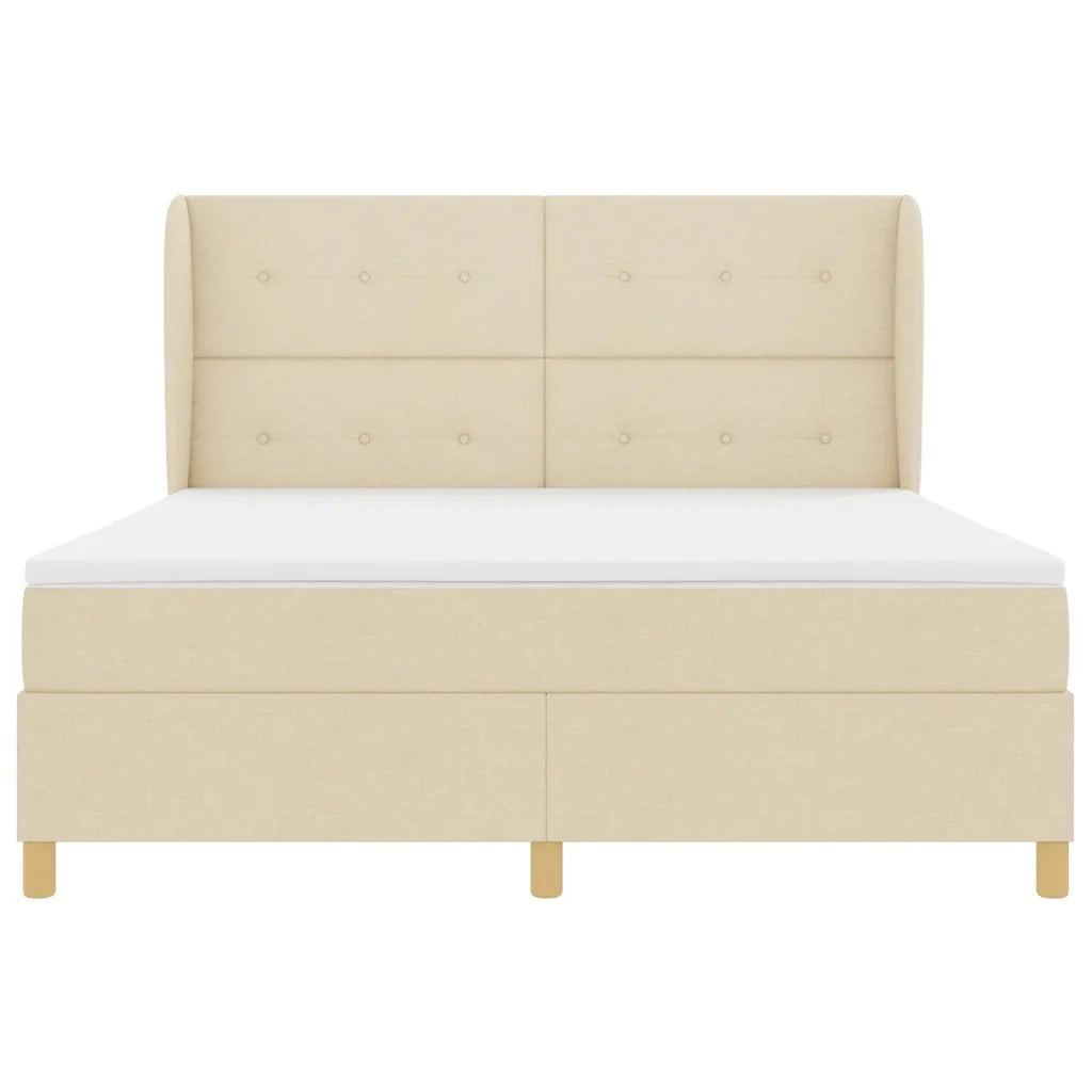 Letto a molle con materasso Crema 200 x 180 cm Tessuto 3340772