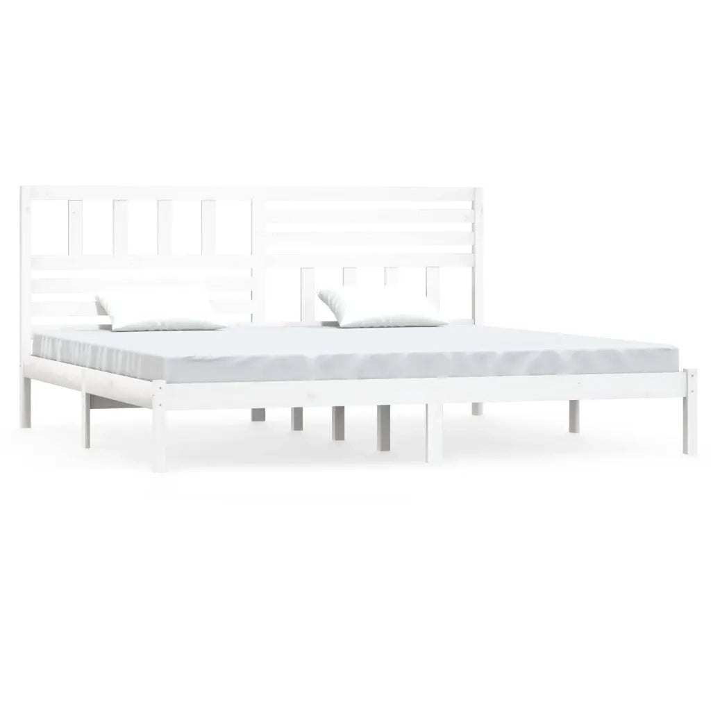Giroletto-Struttura Letto Bianco in Legno Massello di Pino 200x200 cm 656526