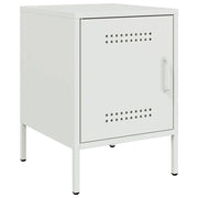 Comodino | Armadio da Notte | Mobiletto da notte Bianco 36x39x50,5 cm in Acciaio