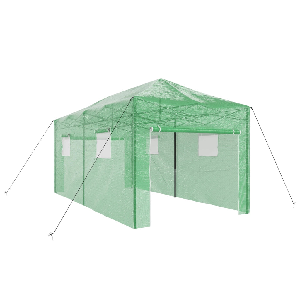 Serra con ingresso e struttura pop-up Verde 580x290x315 cm Acciaio